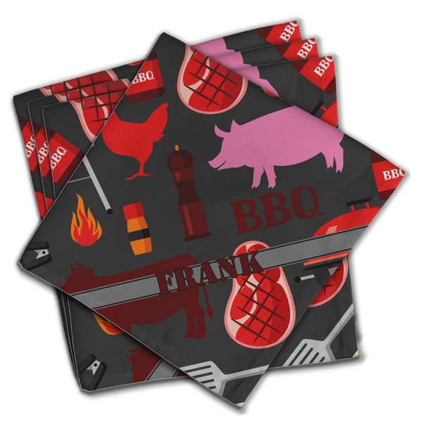 Custom Barbeque Cloth Napkins (Set of 4) (Personalized)