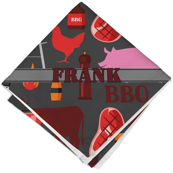 Custom Barbeque Cloth Cocktail Napkin - Single w/ Name or Text