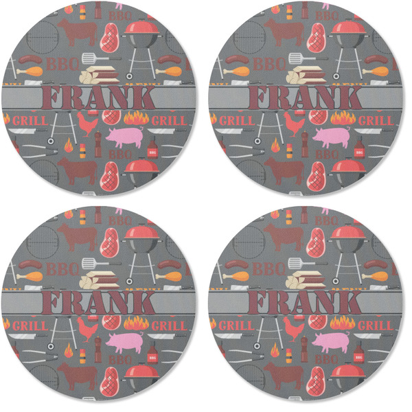 Barbeque Coaster Round Rubber Back - Apvl