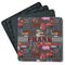Barbeque Square Rubber Backed Coasters - Set of 4 (Personalized)