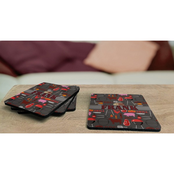 Barbeque Coaster Rubber Back - On Coffee Table