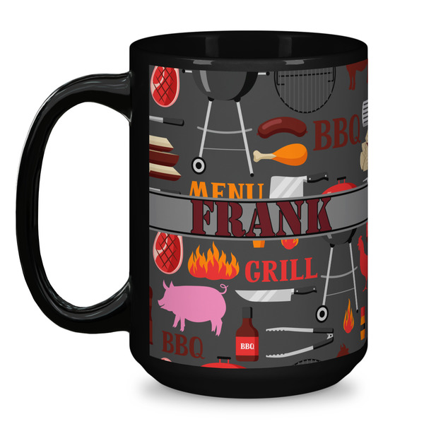 Barbeque Coffee Mug - 15 oz - Black