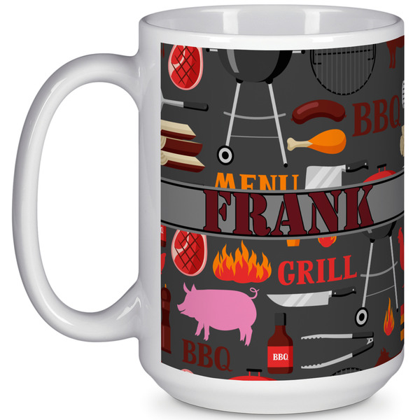 Custom Barbeque 15 Oz Coffee Mug - White (Personalized)