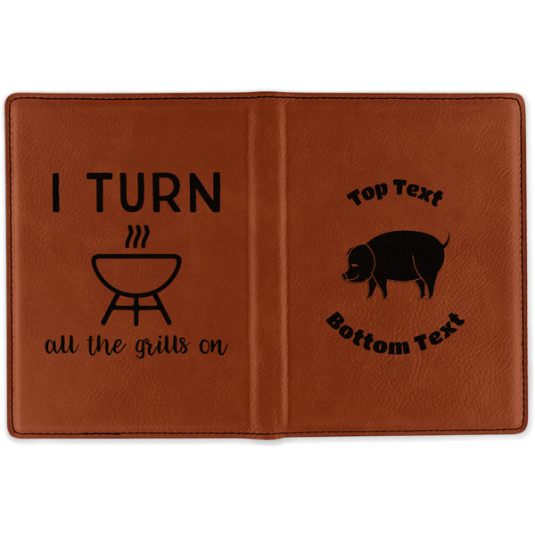 Barbeque Cognac Leather Passport Holder Outside Double Sided - Apvl
