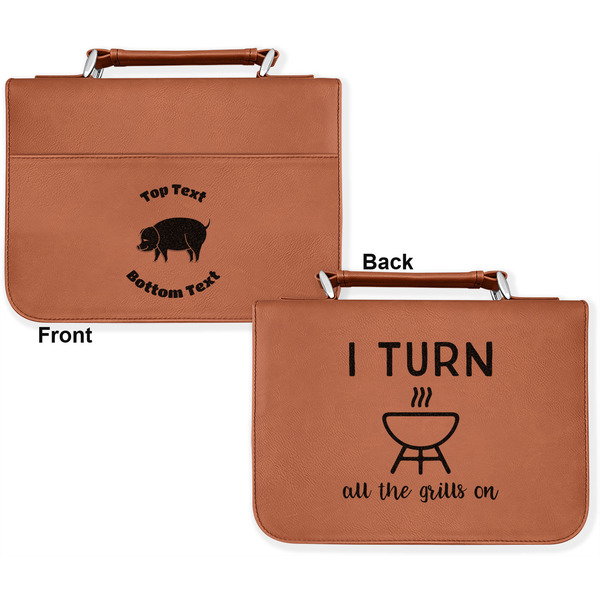 Barbeque Cognac Leatherette Bible Covers - Large Double Sided Apvl