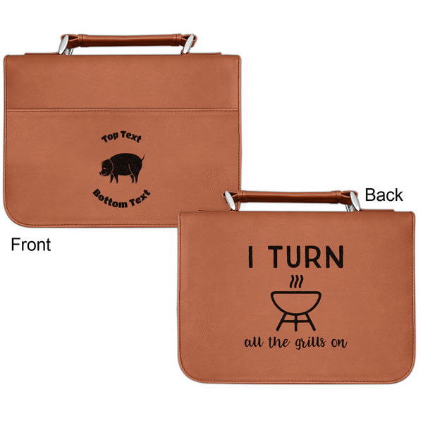 Barbeque Cognac Leatherette Bible Covers - Small Double Sided Apvl