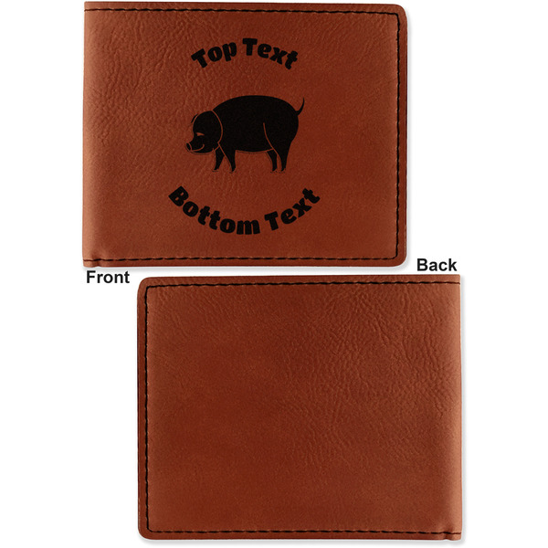 Barbeque Cognac Leatherette Bifold Wallets - Front and Back Single Sided - Apvl