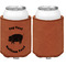 Barbeque Cognac Leatherette Can Sleeve - Single Sided Front and Back