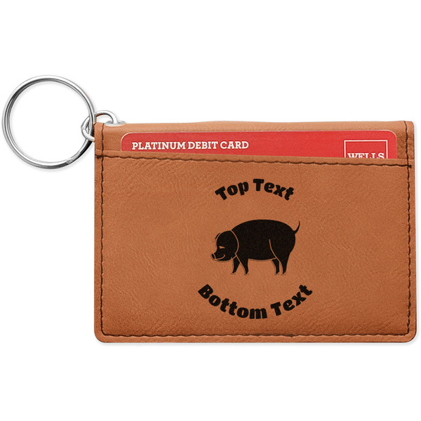 Custom Barbeque Leatherette Keychain ID Holder (Personalized)
