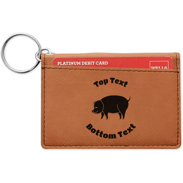 Custom Barbeque Leatherette Keychain ID Holder - Double Sided (Personalized)