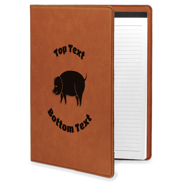 Custom Barbeque Leatherette Portfolio with Notepad - Large - Double Sided (Personalized)