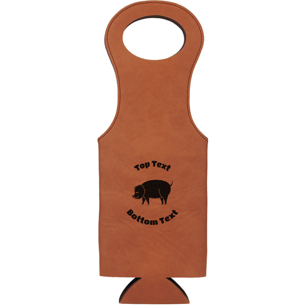 Custom Barbeque Leatherette Wine Tote - Single Sided (Personalized)