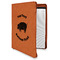 Barbeque Cognac Leatherette Zipper Portfolios with Notepad - Main