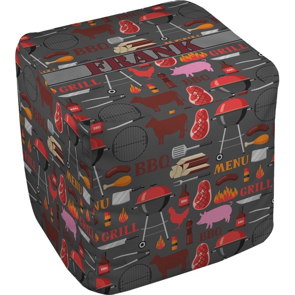 Custom Barbeque Cube Pouf Ottoman - 18" (Personalized)