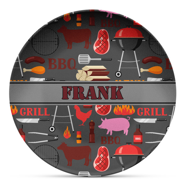 Custom Barbeque Microwave Safe Plastic Plate - Composite Polymer (Personalized)