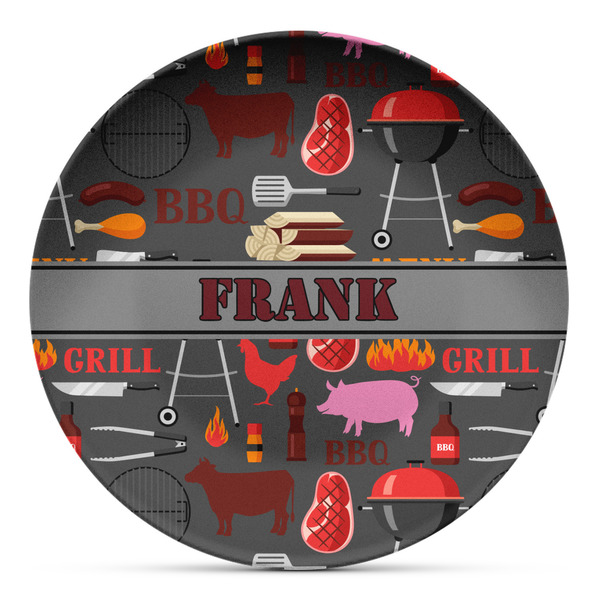 Custom Barbeque Microwave Safe Plastic Plate - Composite Polymer (Personalized)