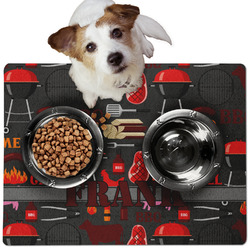 Barbeque Dog Food Mat - Medium w/ Name or Text