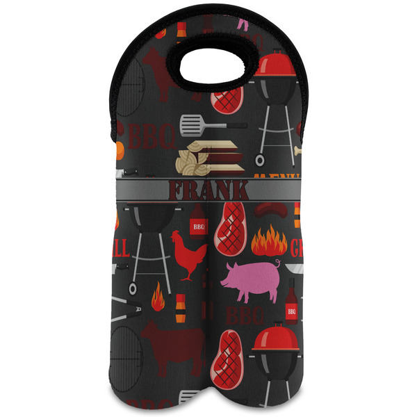 Custom Barbeque Wine Tote Bag (2 Bottles) (Personalized)