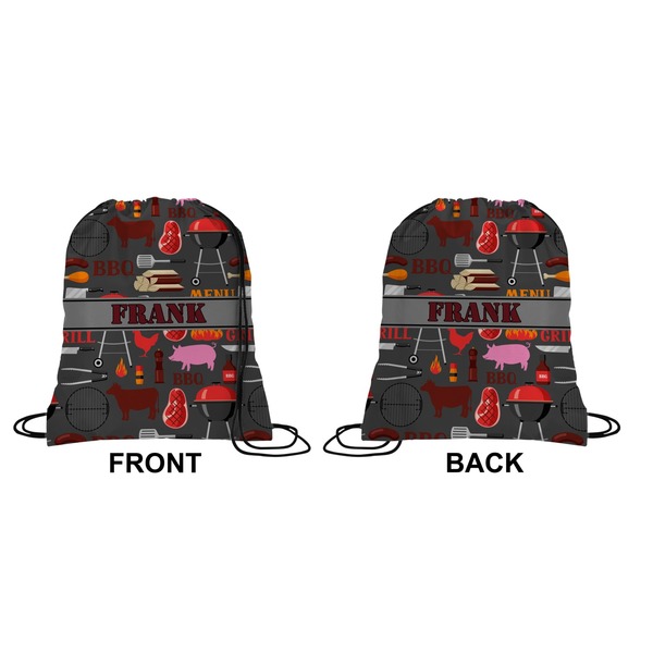 Barbeque Drawstring Backpack Front & Back Medium