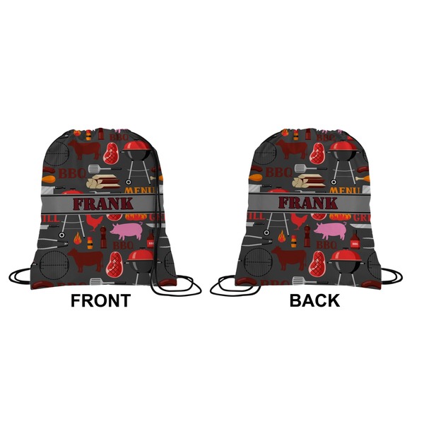 Barbeque Drawstring Backpack Front & Back Small
