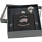 Barbeque Engraved Black Flask Gift Set