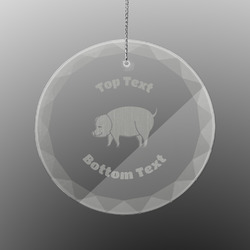 Barbeque Engraved Glass Ornament - Round (Personalized)