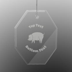 Barbeque Engraved Glass Ornament - Octagon (Personalized)