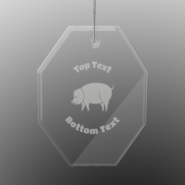 Custom Barbeque Engraved Glass Ornament - Octagon (Personalized)