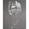Barbeque Engraved Wine Glasses Set of 4 - Front View