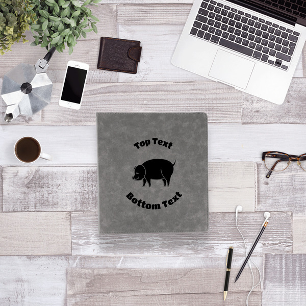 Barbeque Leather Binder - 1" - Grey - Lifestyle View