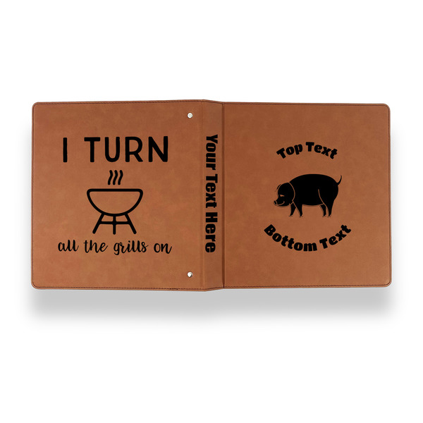 Barbeque Leather Binder - 1" - Rawhide - Back Spine Front View