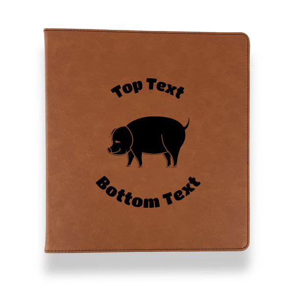 Custom Barbeque Leather Binder - 1" - Rawhide (Personalized)