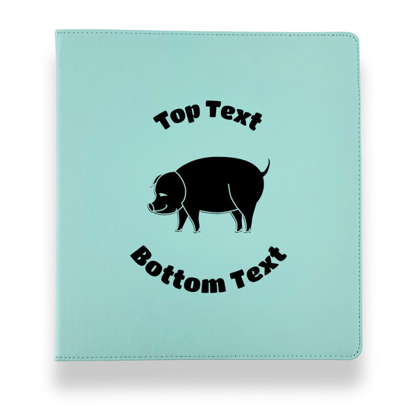 Barbeque Leather Binders - 1" - Teal - Front View