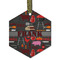 Barbeque Flat Glass Ornament - Hexagon w/ Name or Text
