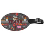 Barbeque Genuine Leather Oval Luggage Tag (Personalized)