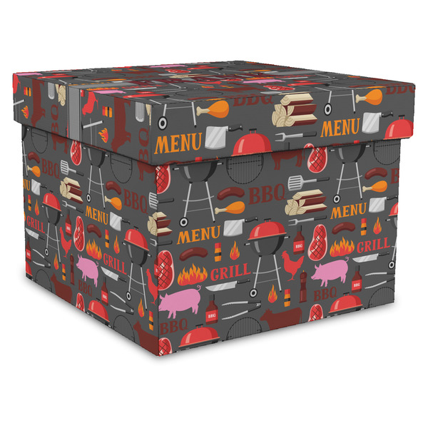 Custom Barbeque Gift Box with Lid - Canvas Wrapped - X-Large (Personalized)