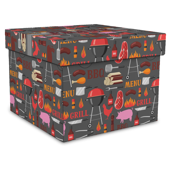Custom Barbeque Gift Box with Lid - Canvas Wrapped - XX-Large (Personalized)
