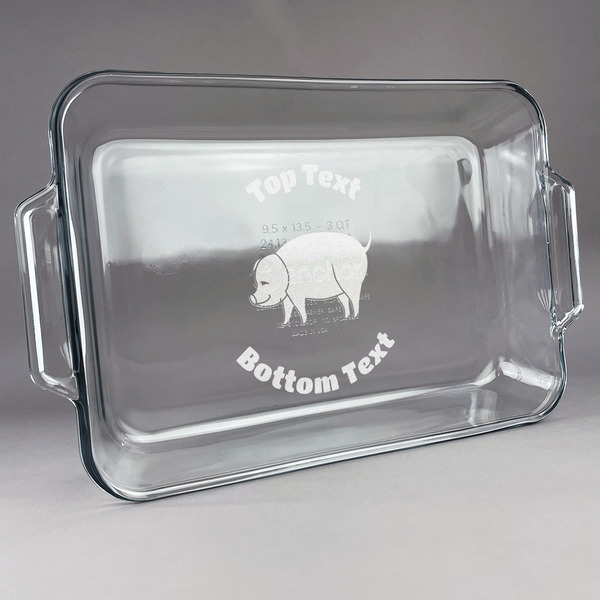 Custom Barbeque Glass Baking Dish with Truefit Lid - 13in x 9in (Personalized)