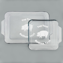 Barbeque Set of Glass Baking & Cake Dish - 13in x 9in & 8in x 8in (Personalized)