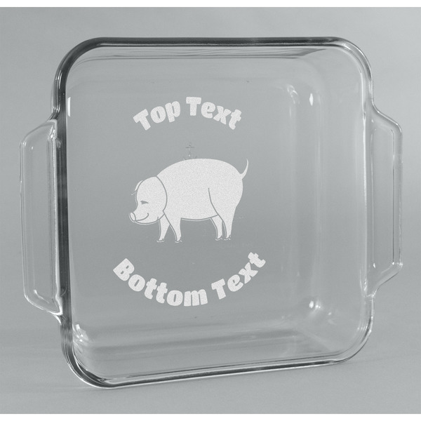 Custom Barbeque Glass Cake Dish - 8in x 8in (Personalized)