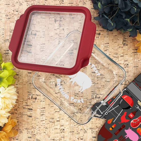 Barbeque Glass Cake Dish - LIFESTYLE (8x8)