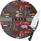 Barbeque Round Glass Cutting Board (Personalized)