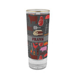 Barbeque 2 oz Shot Glass -  Glass with Gold Rim - Set of 4 (Personalized)