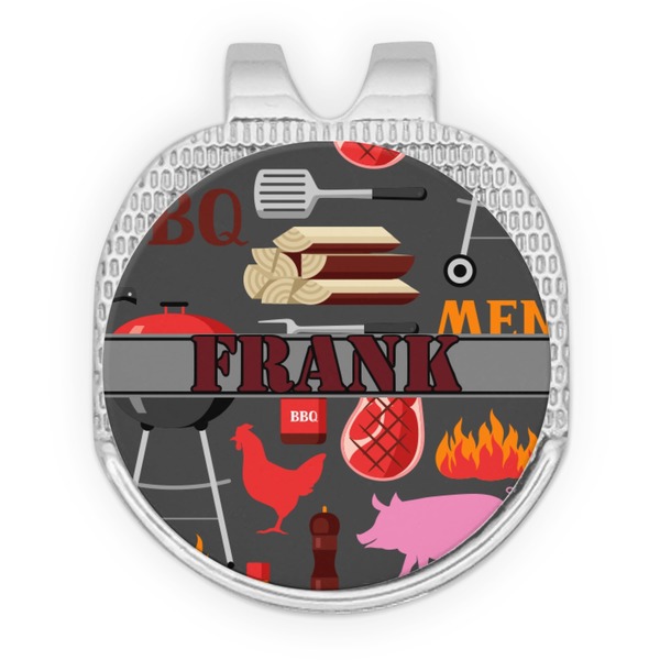 Custom Barbeque Golf Ball Marker - Hat Clip - Silver