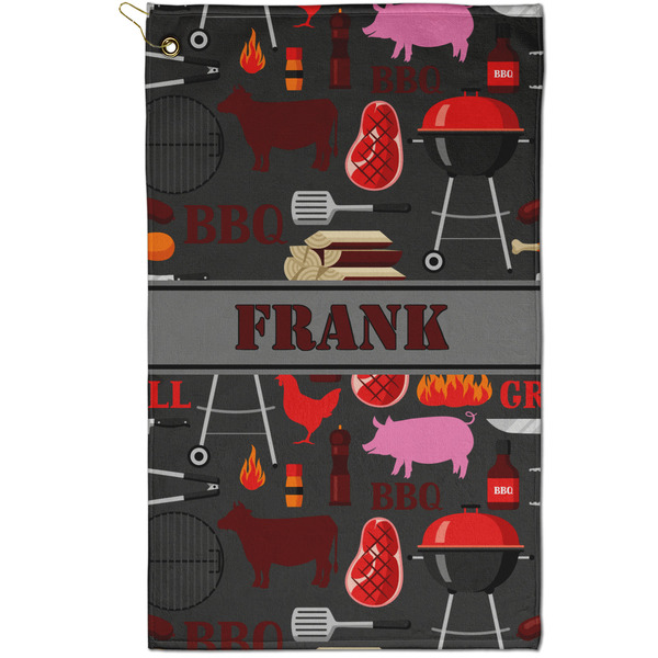 Custom Barbeque Golf Towel - Poly-Cotton Blend - Small w/ Name or Text