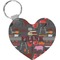 Barbeque Heart Plastic Keychain w/ Name or Text