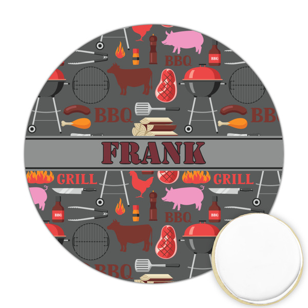 Custom Barbeque Printed Cookie Topper - Round (Personalized)