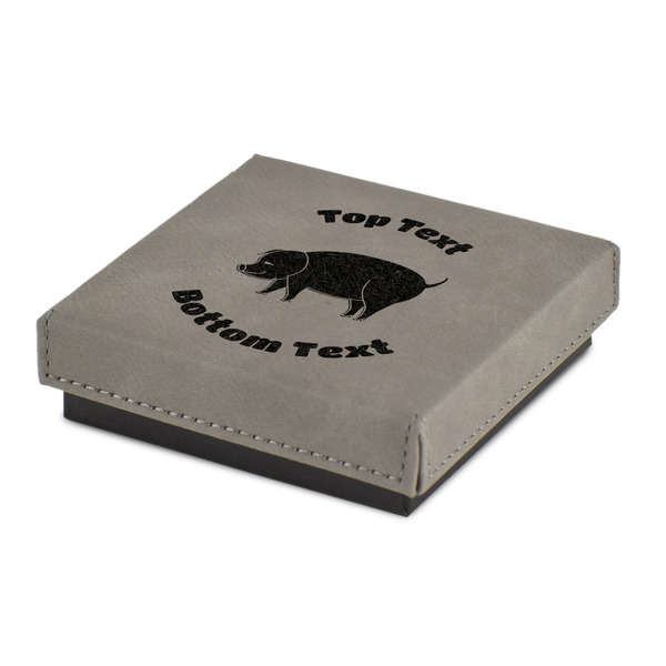 Custom Barbeque Jewelry Gift Box - Engraved Leather Lid (Personalized)