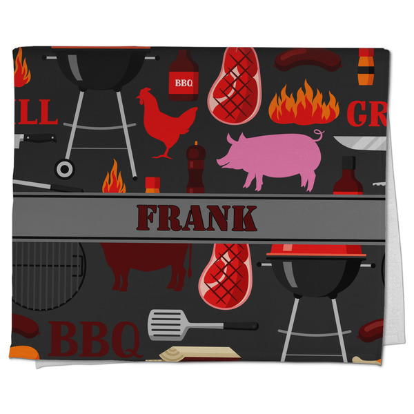 Custom Barbeque Kitchen Towel - Poly Cotton w/ Name or Text