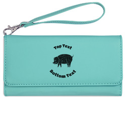 Barbeque Ladies Leatherette Wallet - Laser Engraved- Teal (Personalized)